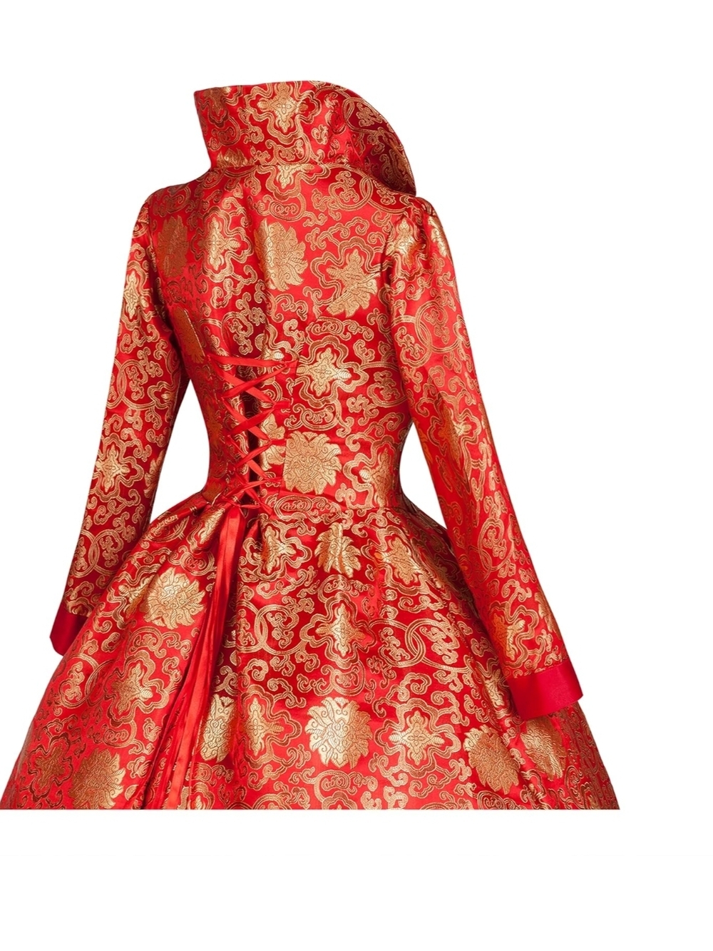 Renaissance Queen Princess Fairytale Brocade Victorian Holiday Dress Historical - Picture 10 of 12